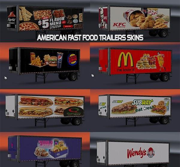 American Fast Food Trailers Skins v1